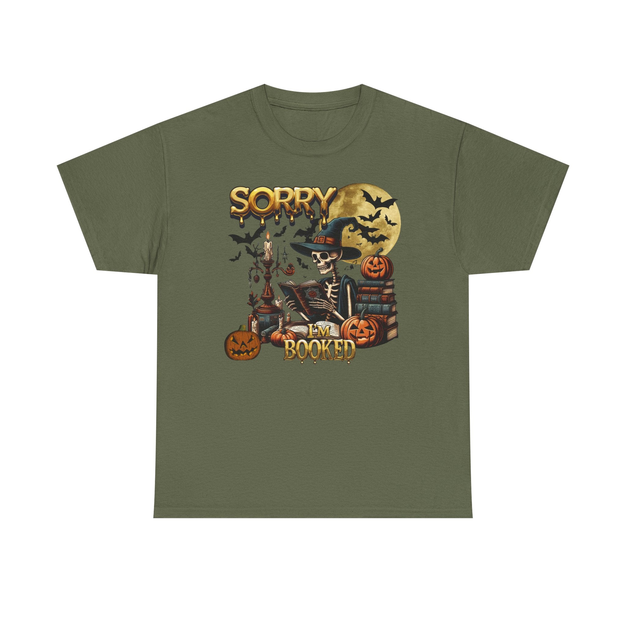Sorry I’m Booked Halloween Themed Tee Shirt - Unisex Cotton T-Shirt