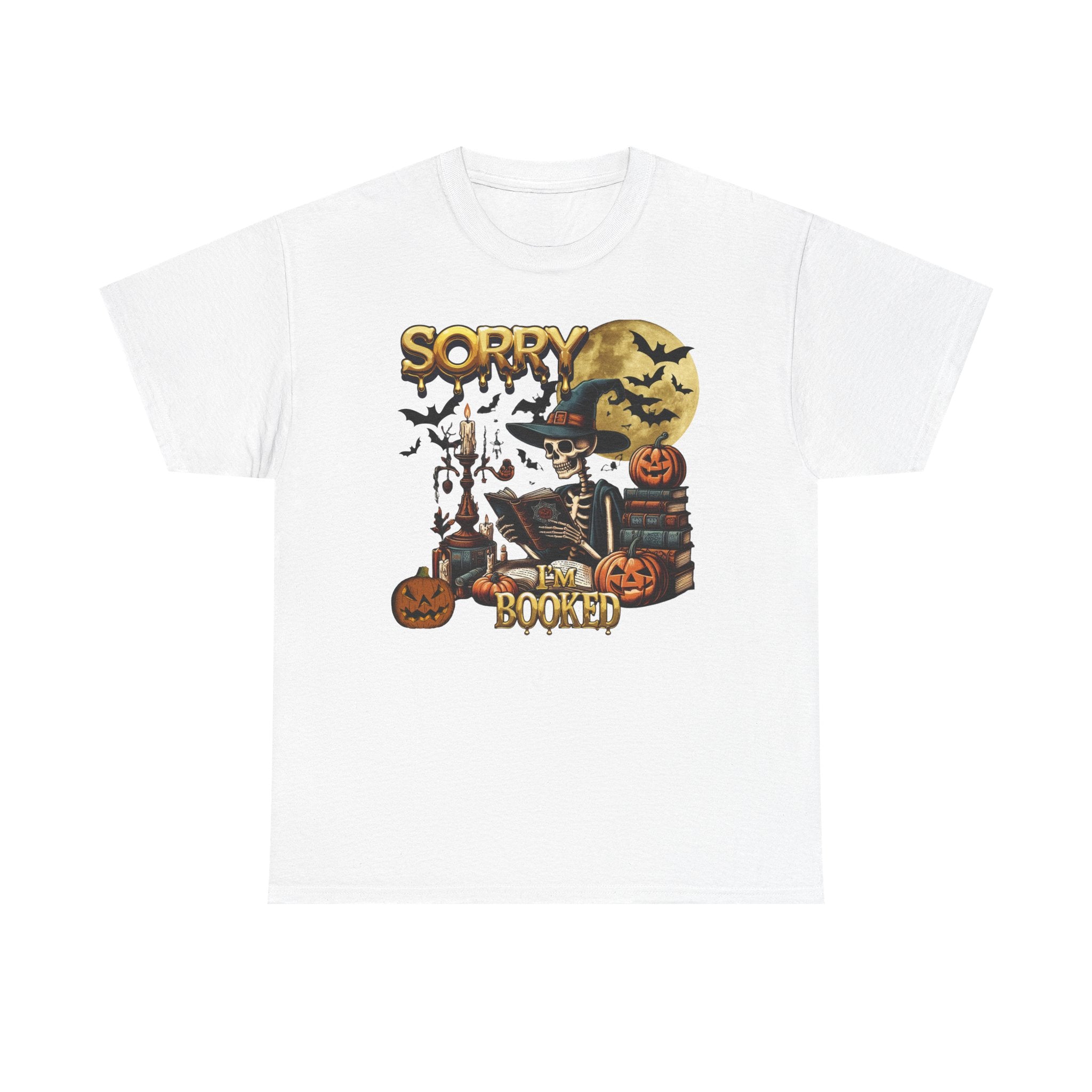 Sorry I’m Booked Halloween Themed Tee Shirt - Unisex Cotton T-Shirt