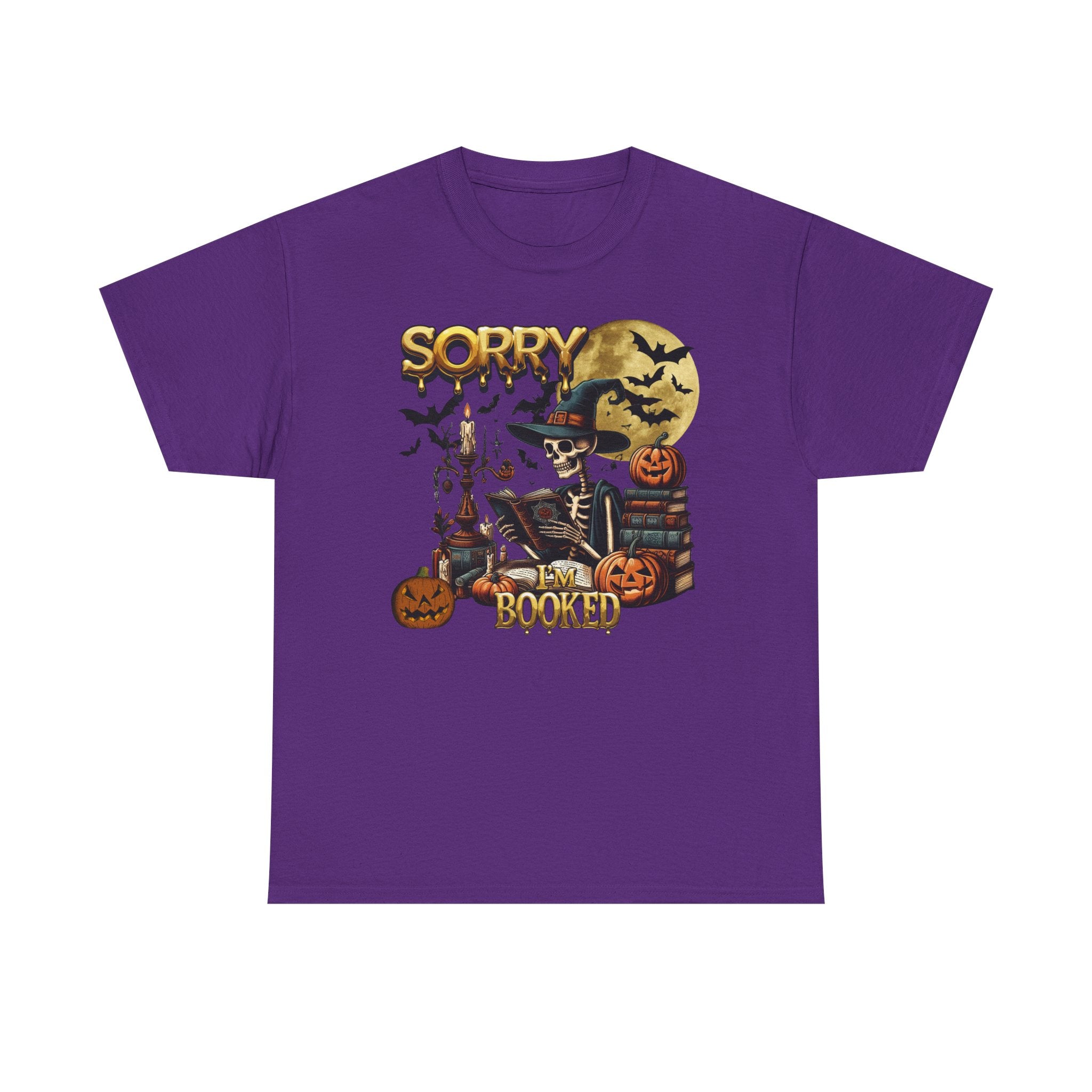 Sorry I’m Booked Halloween Themed Tee Shirt - Unisex Cotton T-Shirt