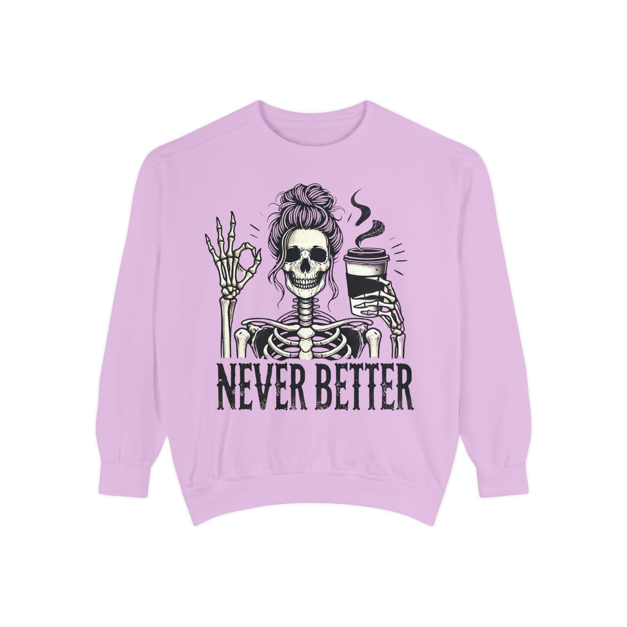 Skeleton Coffee Lover Unisex Sweatshirt, Cozy Fall Sweatshirt, Halloween Top, Casual Long Sleeve, Gift for Him or Her