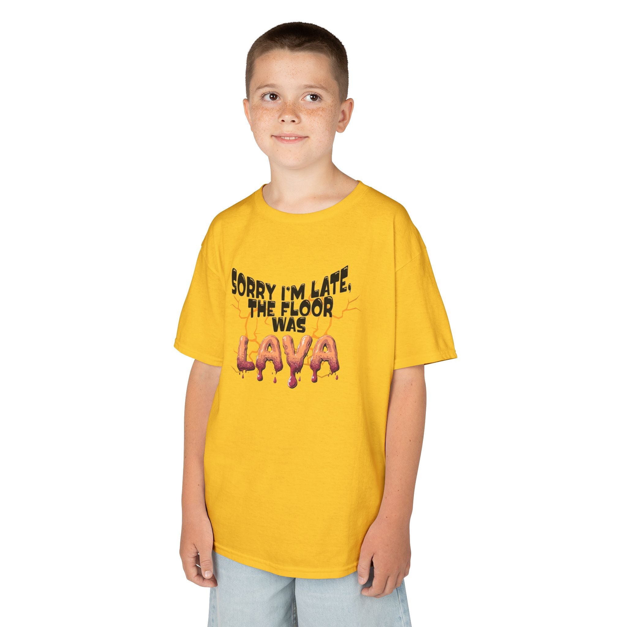 Funny Kids Tee - Sorry I'm Late The Floor Is Lava
