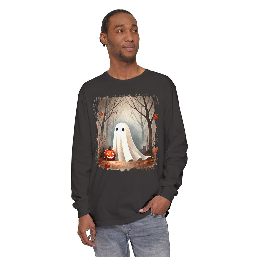 Halloween Ghost Long Sleeve T-Shirt, Unisex Tee for Fall, Spooky Season Apparel, Autumn Fashion, Boo T-Shirt, Ghost Design Tee