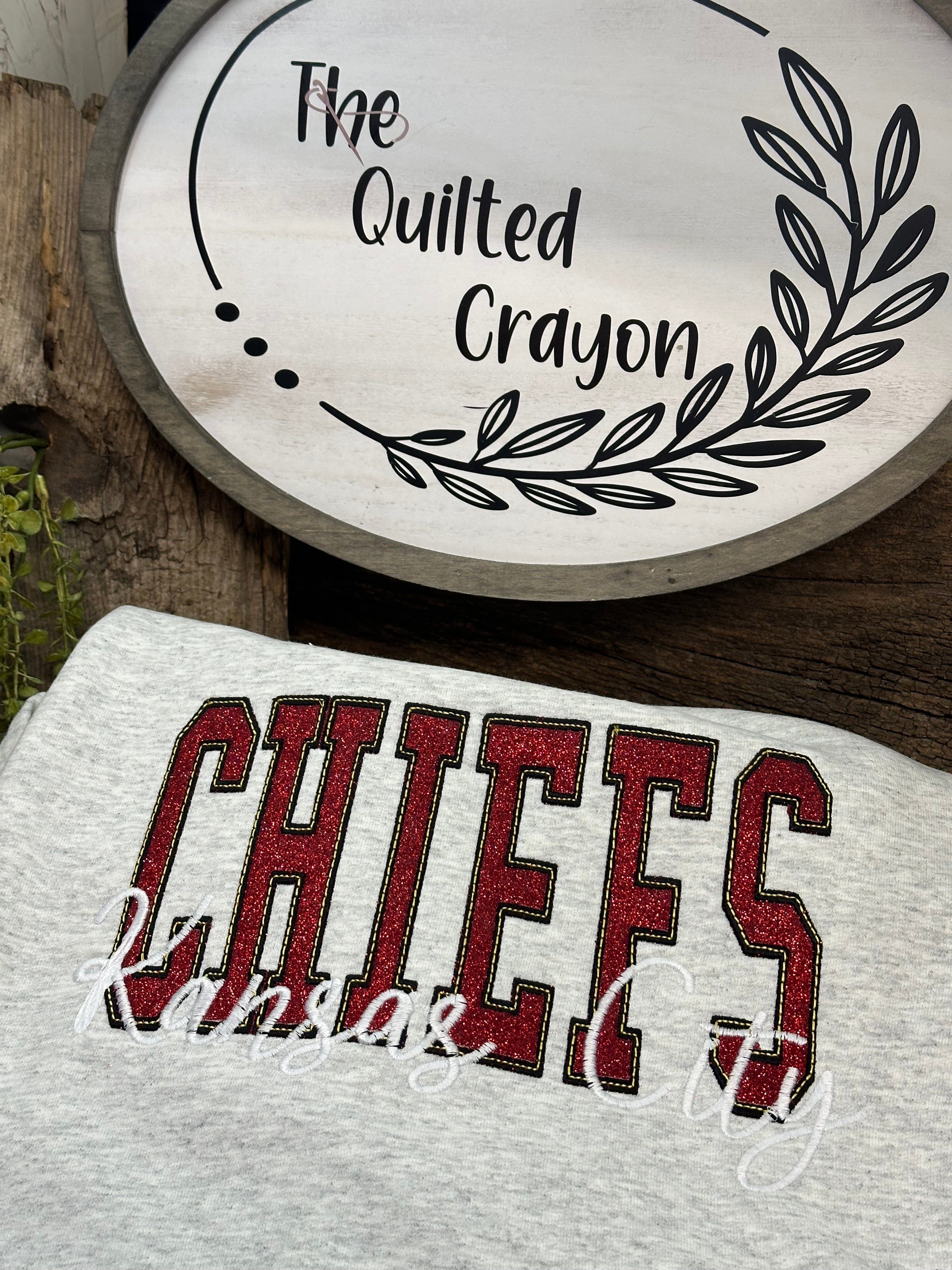 Chiefs Glitter Applique Crewneck