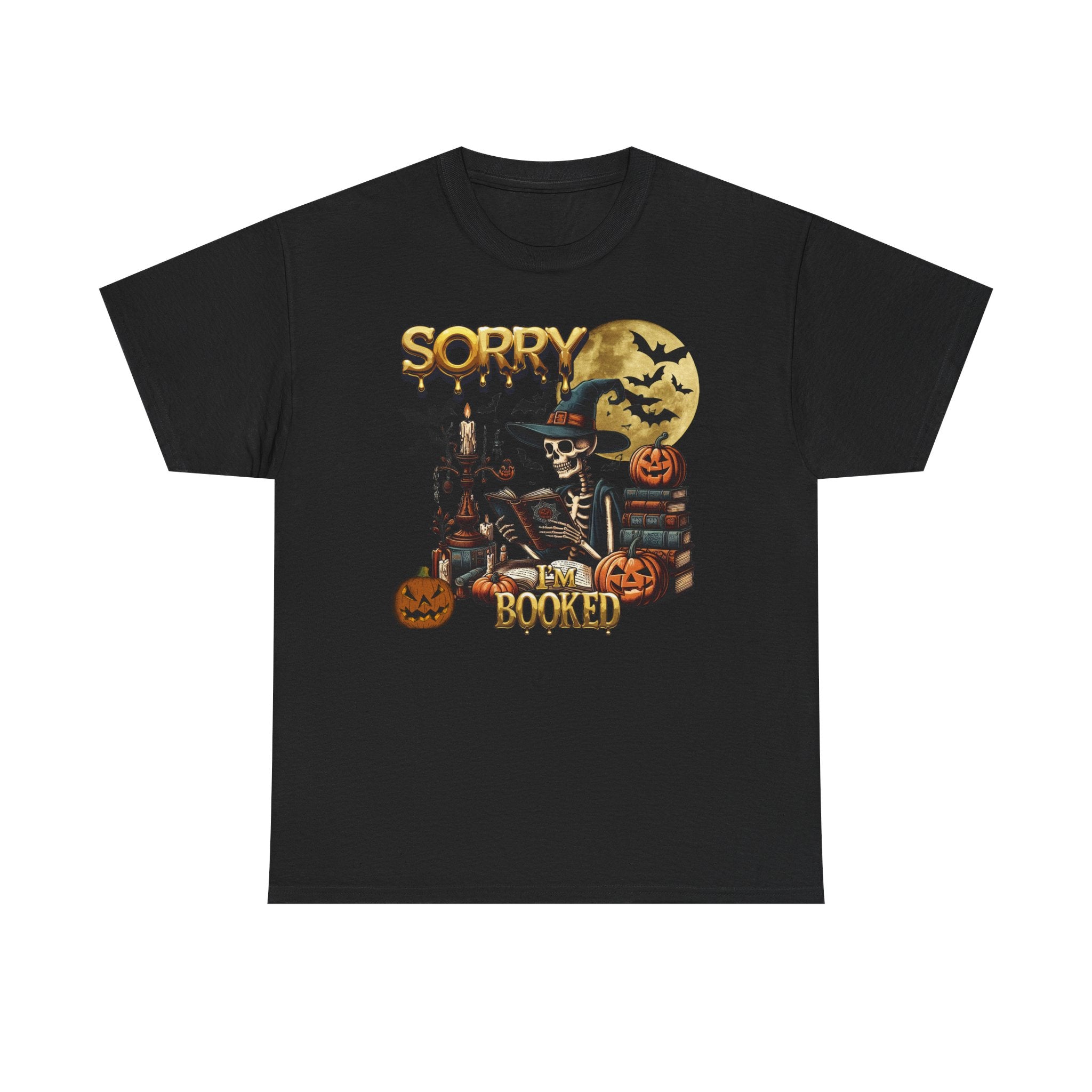 Sorry I’m Booked Halloween Themed Tee Shirt - Unisex Cotton T-Shirt
