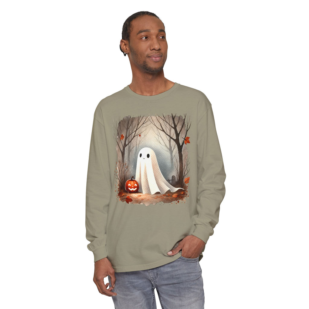 Halloween Ghost Long Sleeve T-Shirt, Unisex Tee for Fall, Spooky Season Apparel, Autumn Fashion, Boo T-Shirt, Ghost Design Tee