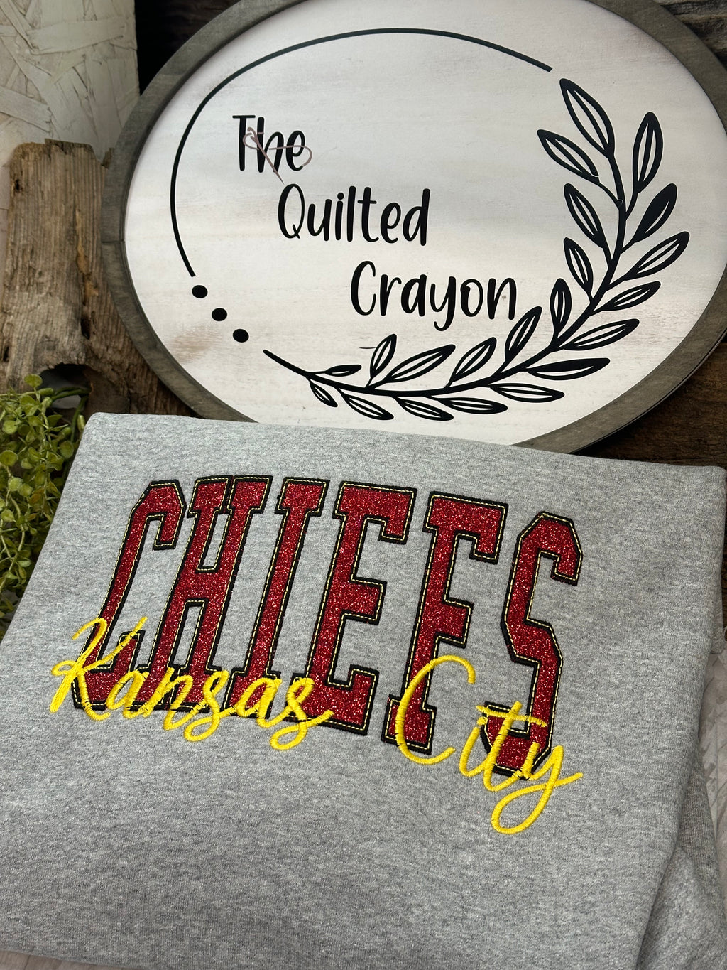 Chiefs Glitter Applique Crewneck