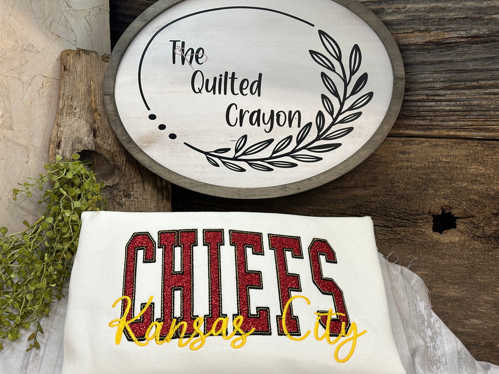 Chiefs Glitter Applique Crewneck