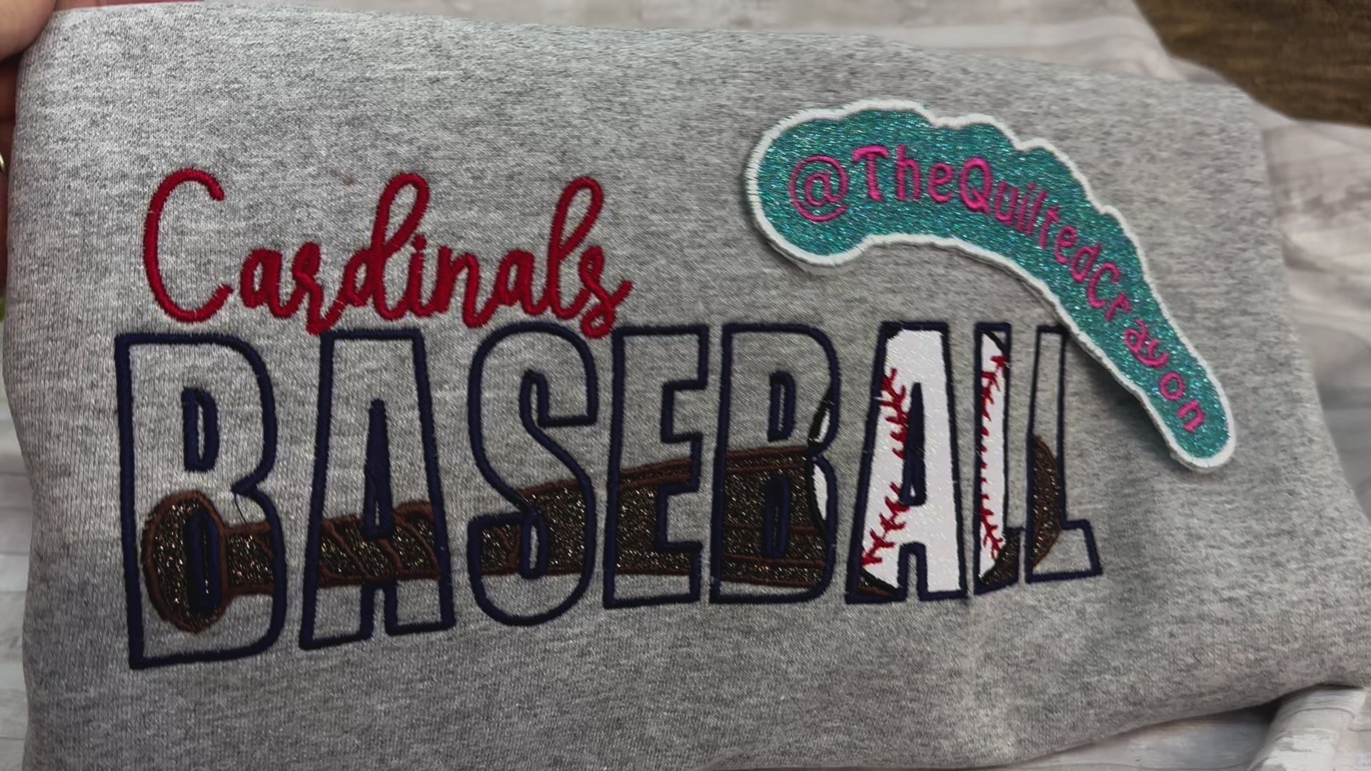 Baseball Bat Applique Sweatshirt